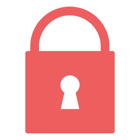 Vector Illustration of Lock Icon in Red
