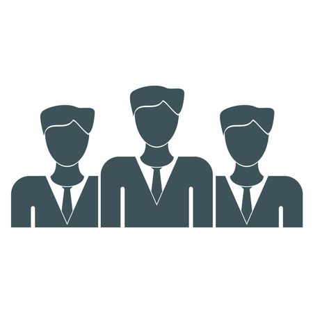 Vector Illustration of Business Men Team Icon in gray
