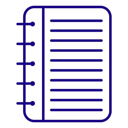 Vector Illustration of Spiral Note Book Icon in Blue
