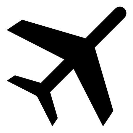 Vector Illustration of Large Airplane in Black Icon
