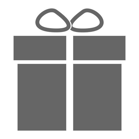 Vector Illustration of Gift Box Icon in Gray