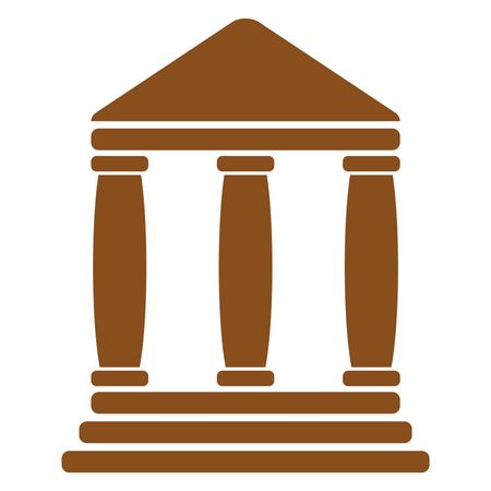 Vector Illustration of Bank Building Icon in Brown
