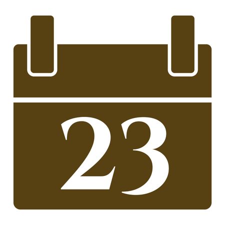 Vector Illustration of Calendar Having Numbers Icon in Brown
