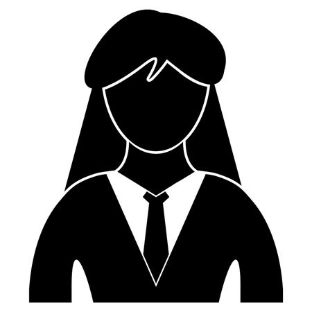 Vector Illustration of Black Business Woman Icon in Black
