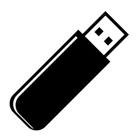 Vector Illustration of Pen Drive Icon in Black
