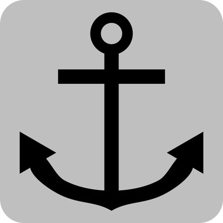 Vector Illustration of Anchor Icon in Black
