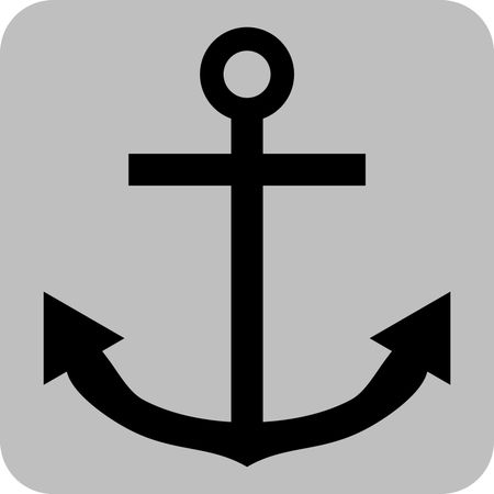 Vector Illustration of Anchor Icon in Black