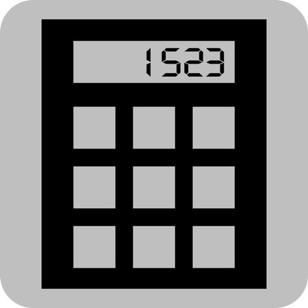 Vector Illustration of Calculator Icon in Black