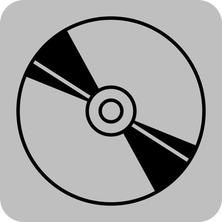 Vector Illustration of Large Cd Icon in Black
