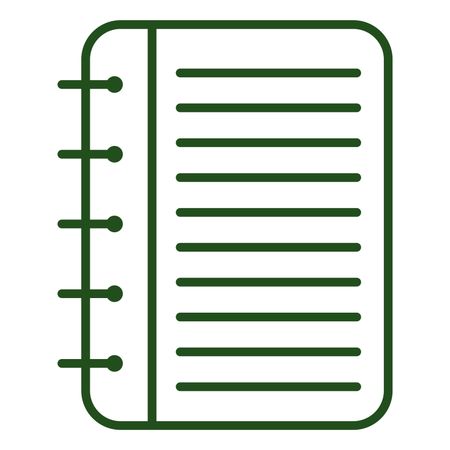Vector Illustration of Green Spiral Note Book Icon
