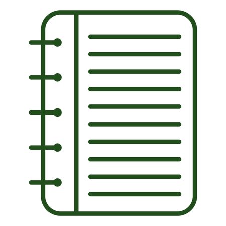 Vector Illustration of Green Spiral Note Book Icon