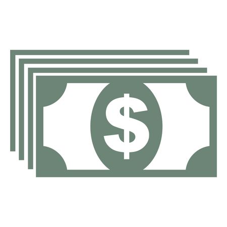 Vector Illustration of Money Icon in gray
