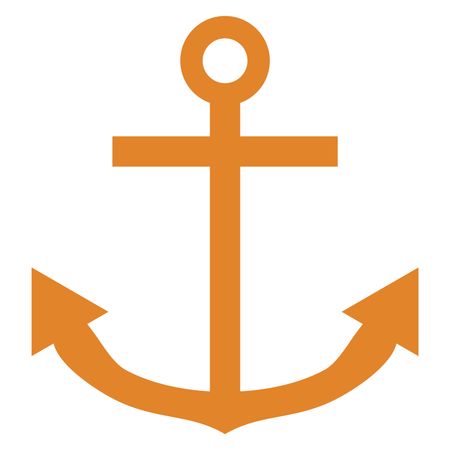 Vector Illustration of Orange Anchor Icon
