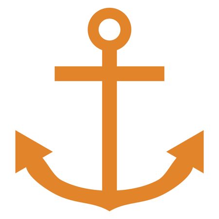 Vector Illustration of Orange Anchor Icon