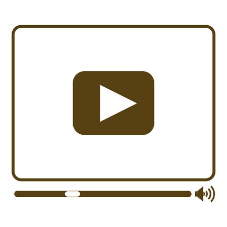 Vector Illustration of Video Player Icon in Brown
