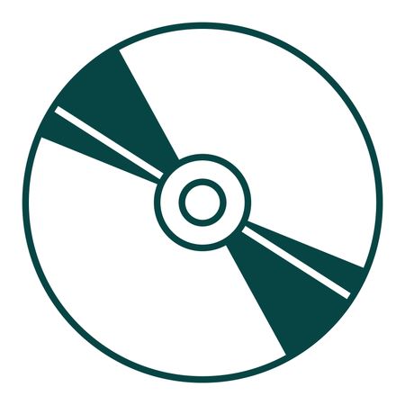Vector Illustration of Large Cd Icon in green
