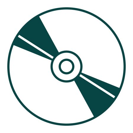 Vector Illustration of Large Cd Icon in green