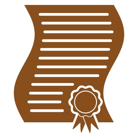 Vector Illustration of Brown Bonafide Certificate Icon
