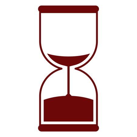 Vector Illustration of Sand Timer Icon in Maroon
