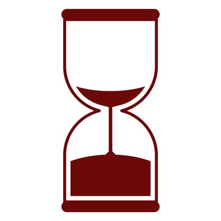 Vector Illustration of Sand Timer Icon in Maroon