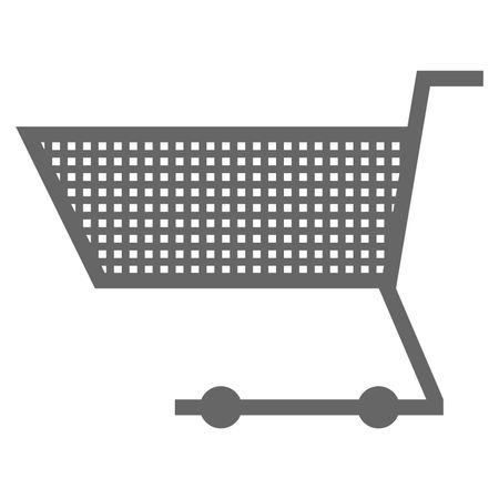 Vector Illustration of Shopping Cart Icon in Gray
