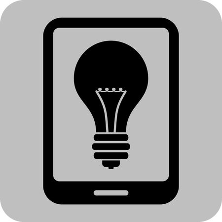 Vector Illustration of Smart Phone Light Icon in Black