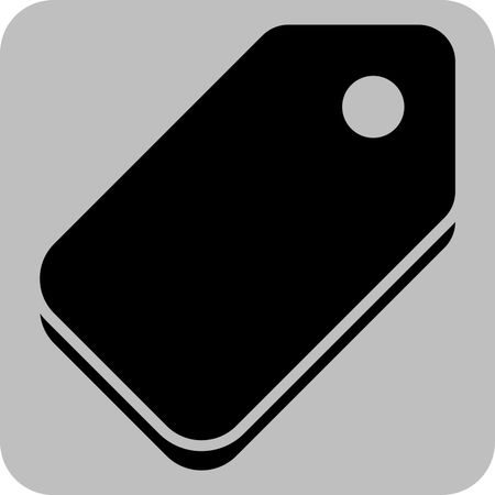 Vector Illustration of Large Tag in Black Icon
