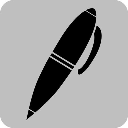 Vector Illustration of Pen Icon in Black
