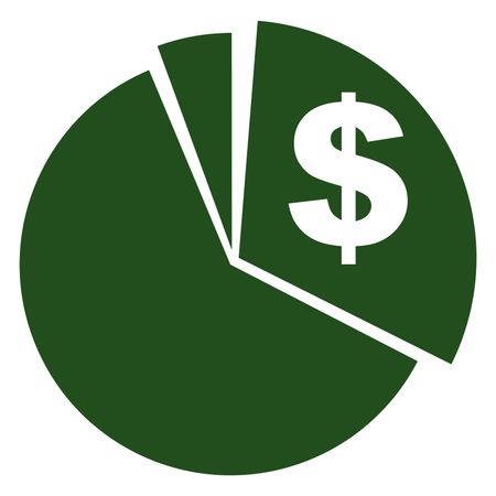 Vector Illustration of Green Pie Chart Dollar Icon
