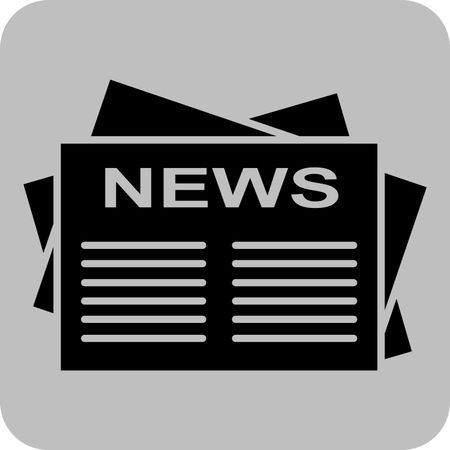 Vector Illustration of News Paper Icon in Black
