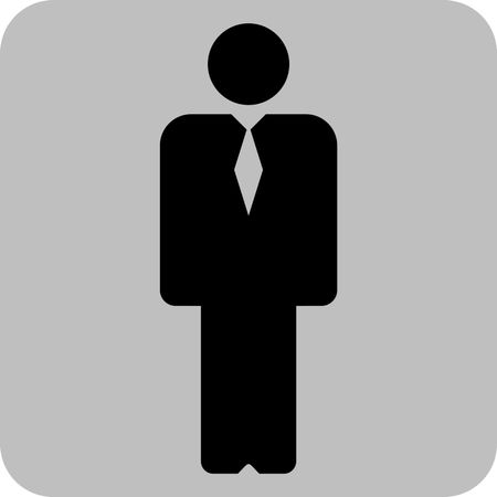 Vector Illustration of Business Man Icon in Black