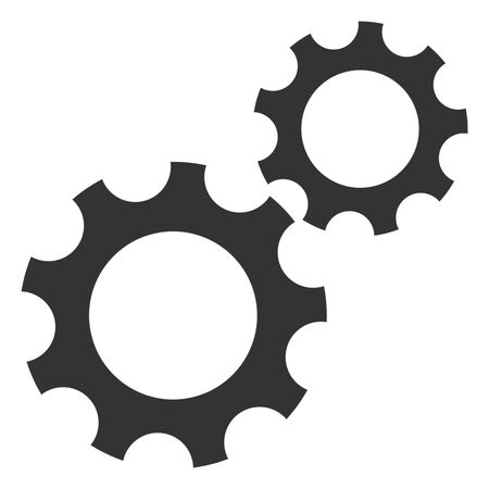 Vector Illustration of Gear Wheels Icon in Black
