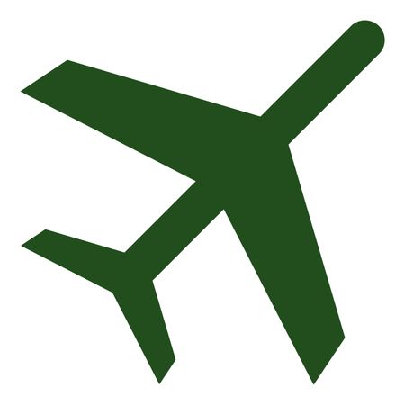 Vector Illustration of Large Airplane in Green Icon
