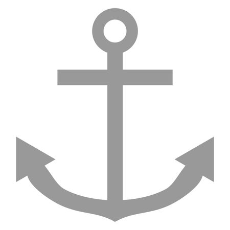 Vector Illustration of Anchor Icon in gray