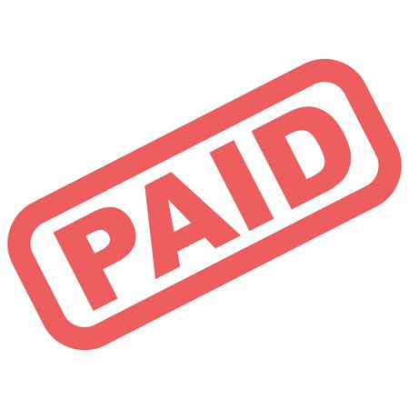Vector Illustration of Paid Icon in red
