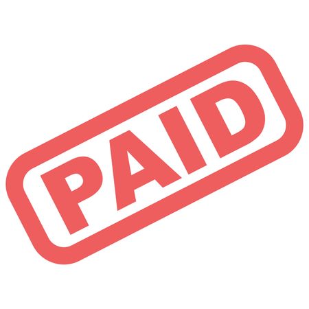 Vector Illustration of Paid Icon in red