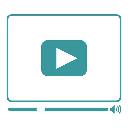Vector Illustration of Blue Video Player Icon
