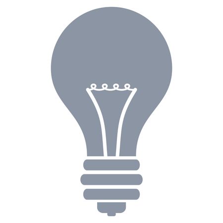 Vector Illustration of Bulb Icon in Grey

