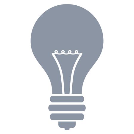 Vector Illustration of Bulb Icon in Grey