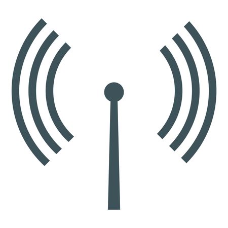 Vector Illustration of Antenna Icon in Grey