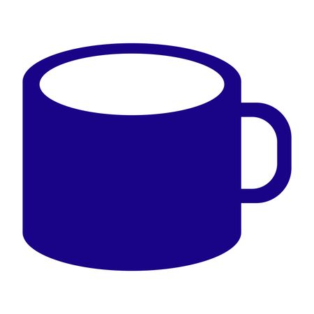 Vector Illustration of Mug Icon in Blue
