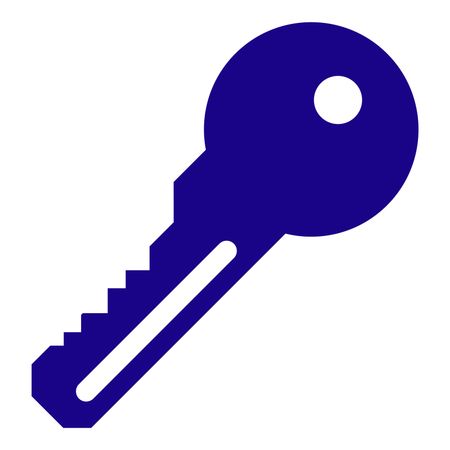Vector Illustration of Key Icon in Blue
