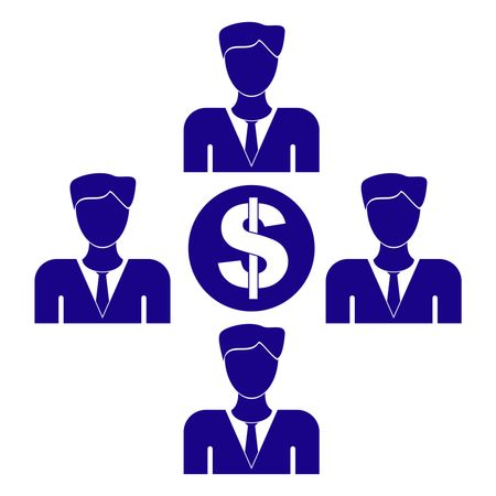 Vector Illustration of Person with Dollar Icon in Blue
