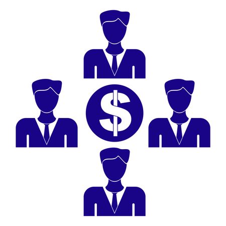 Vector Illustration of Person with Dollar Icon in Blue