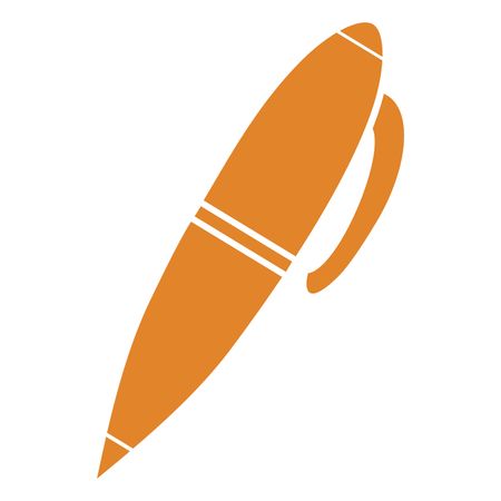 Vector Illustration of Pen Icon in Orange
