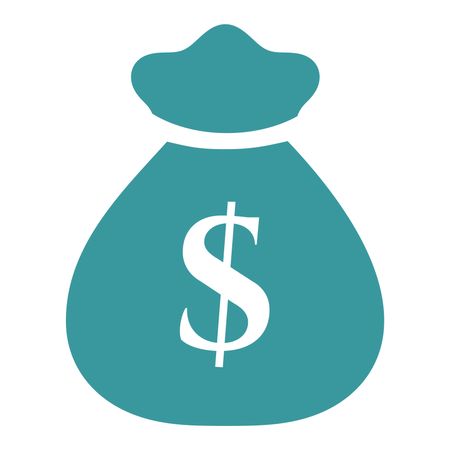 Vector Illustration of Money Bag Icon in Green
