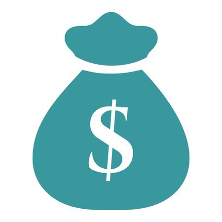 Vector Illustration of Money Bag Icon in Green