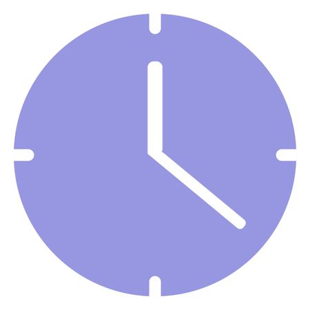 Vector Illustration of Clock Icon in Purple
