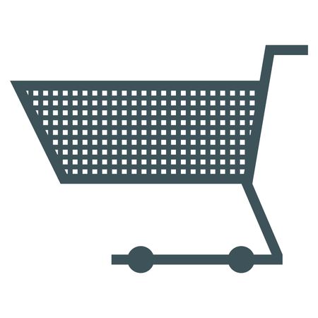 Vector Illustration of Shopping Cart Icon in Grey