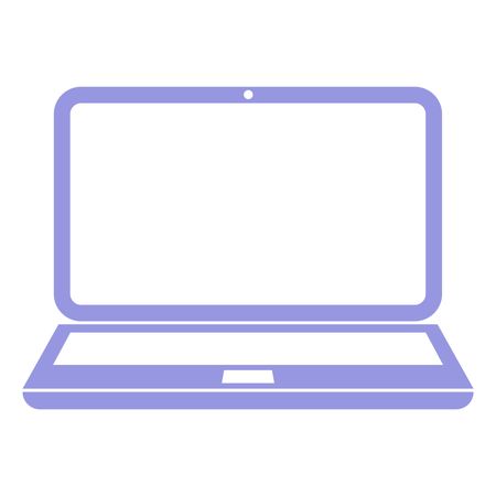 Vector Illustration of Laptop Icon in Purple